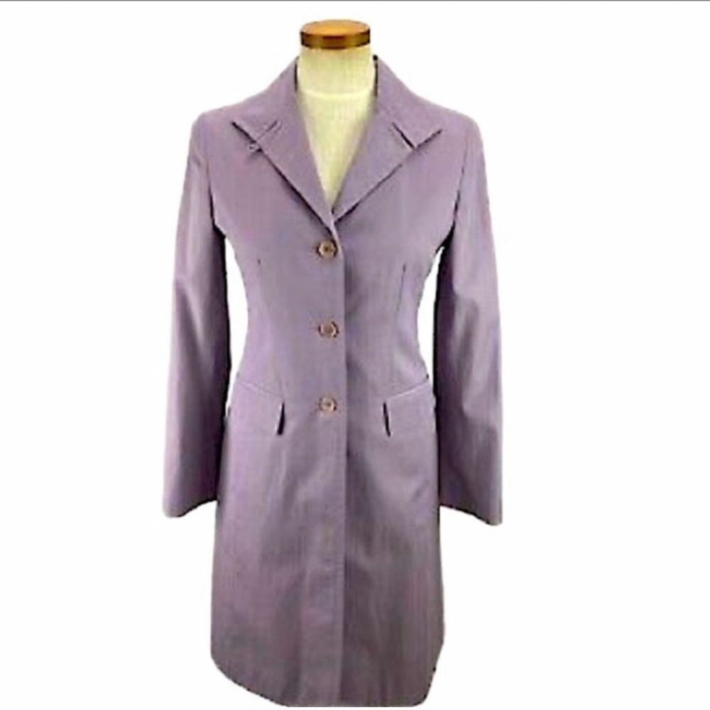 BCBGMAXAZRIA Lavender Button-Up Trench - Picture 3 of 3